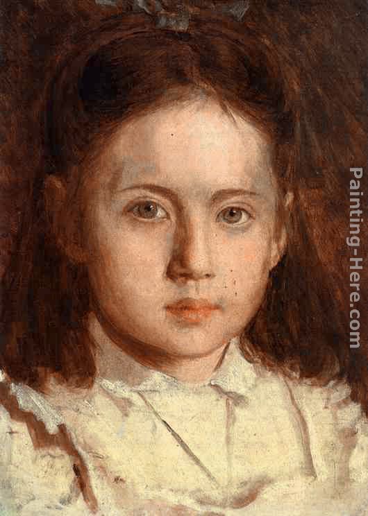 Portrait of Sonya Kramskaya, the Artist's Daughter painting - Ivan Nikolaevich Kramskoy Portrait of Sonya Kramskaya, the Artist's Daughter art painting